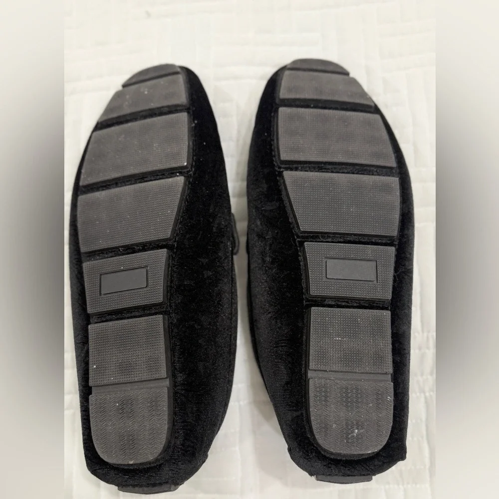 Terroni Italian‎ Design Mens Black Velvet Paisley Bit Loafers Driving Mocs LA220